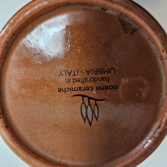 Noemi Italy Vase/Utensil Holder; Brown; Pottery; Ceramic; Drip Glazed; Vintage - Picture 7 of 7